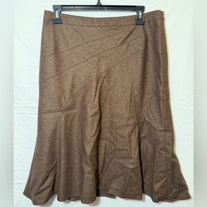 Etro Brown A-Line Skirt 100% wool made in Italy